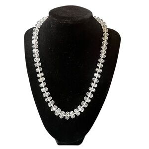 Elegant Graduated Faceted Rondelle Crystal Glass Bead Necklace